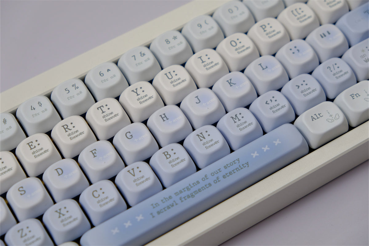 Tipsy Blue Rose Romantic Keycaps - Diykeycap