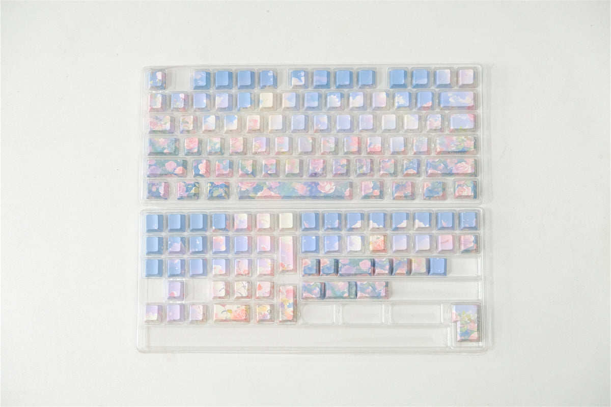 "Rose Garden" Touches de clavier en peinture à l'huile - Diykeycap