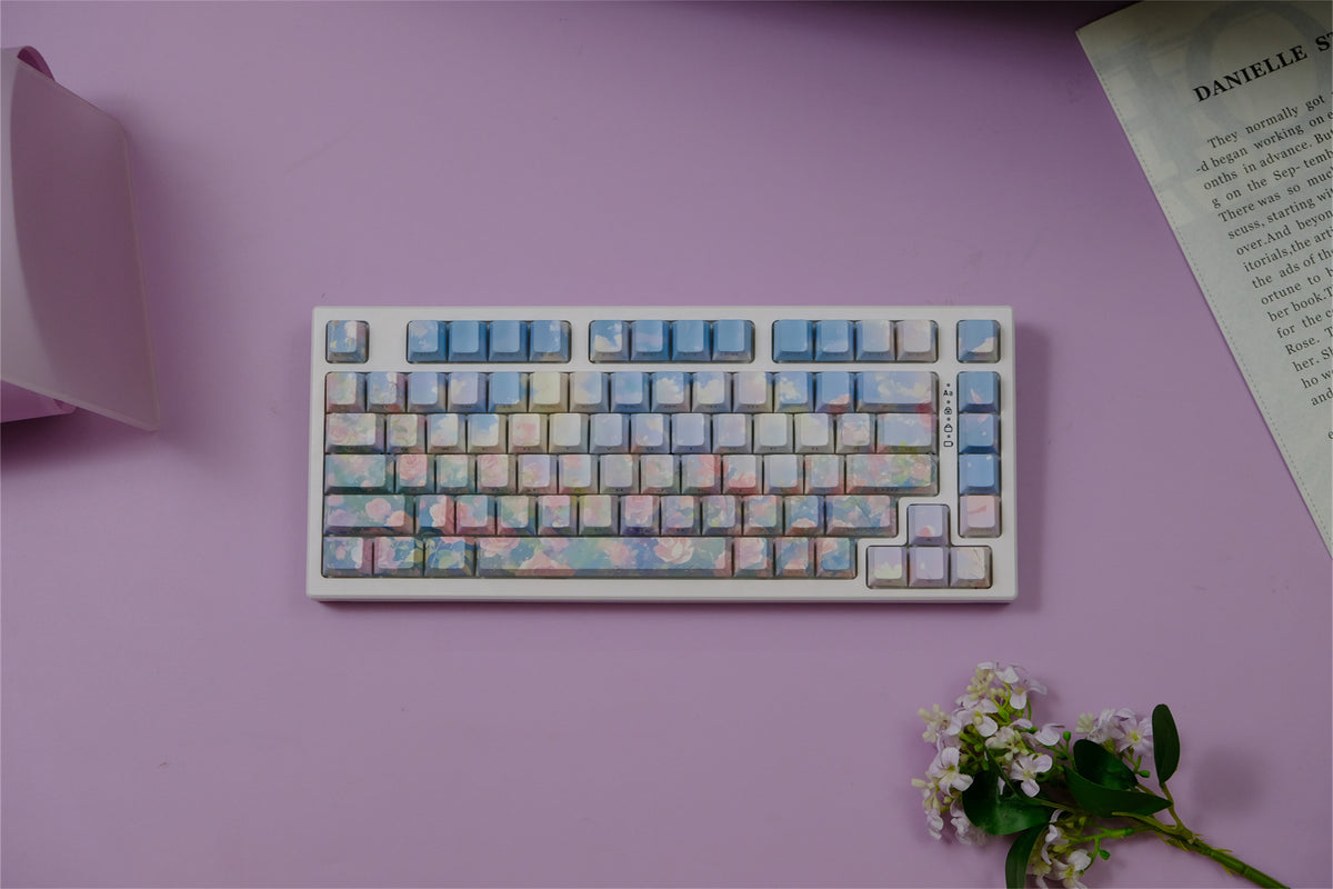 Touches de clavier peintes à l’huile « Rose Garden » - Diykeycap