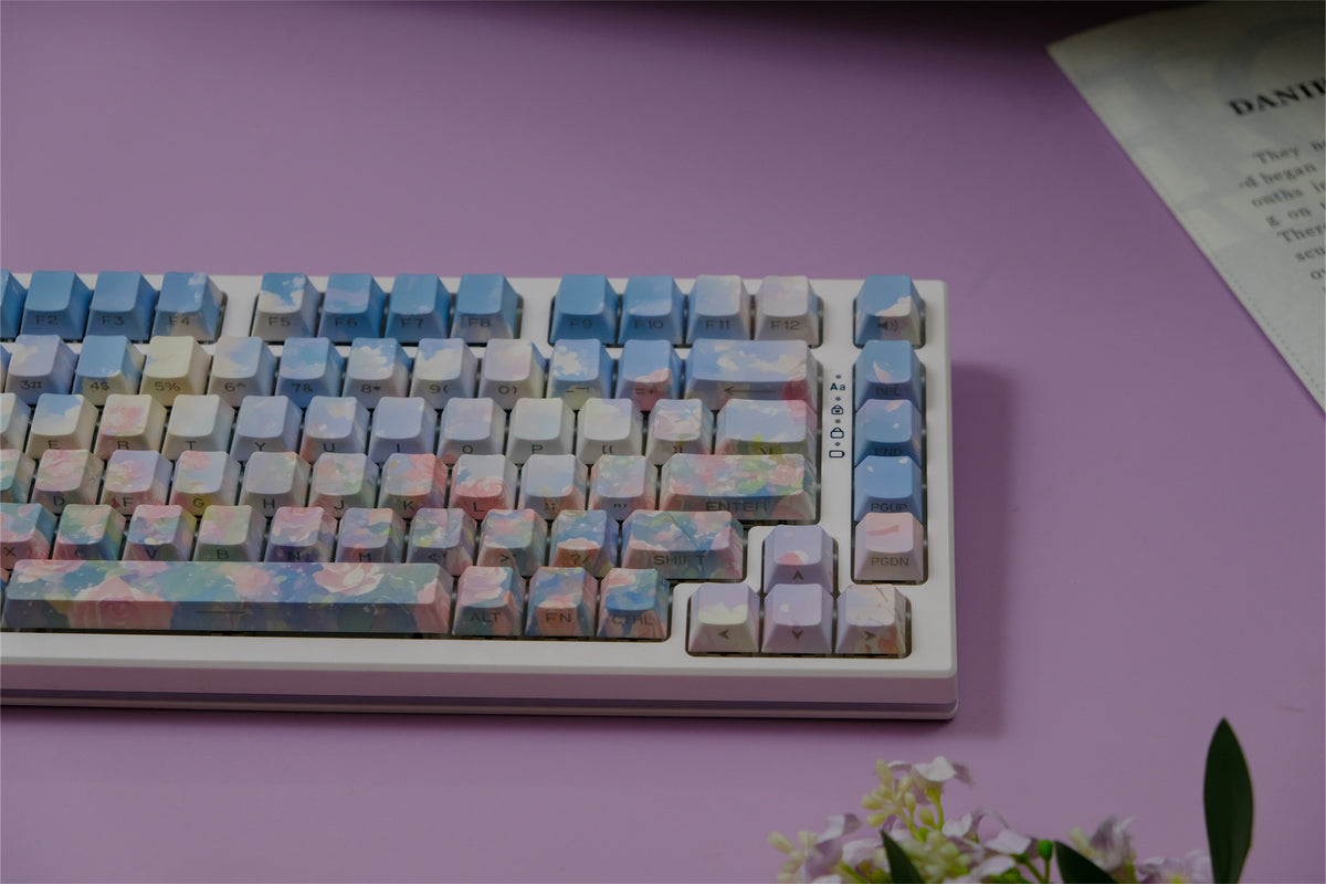 Touches de clavier peintes à l’huile « Rose Garden » - Diykeycap