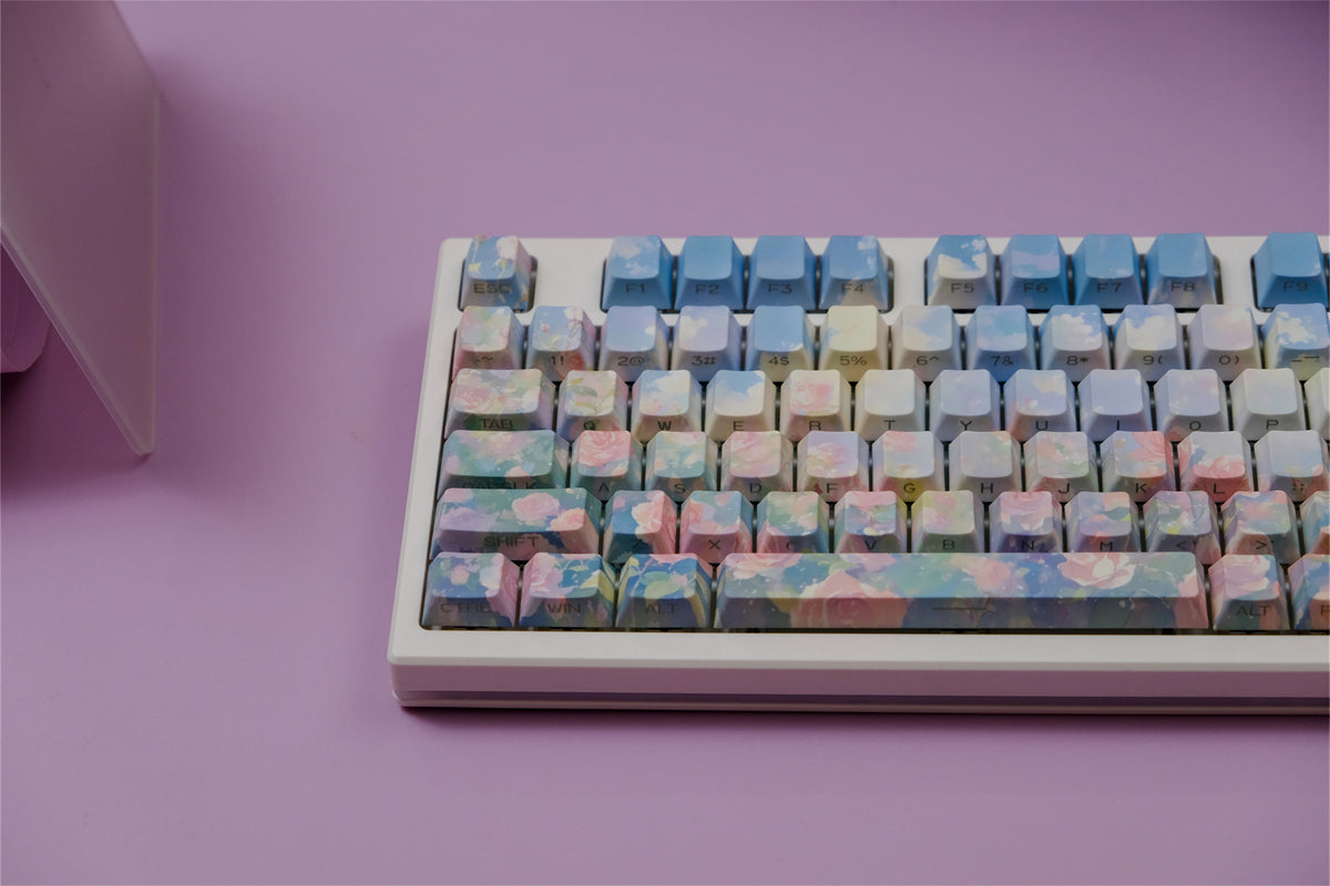 Touches de clavier peintes à l’huile « Rose Garden » - Diykeycap