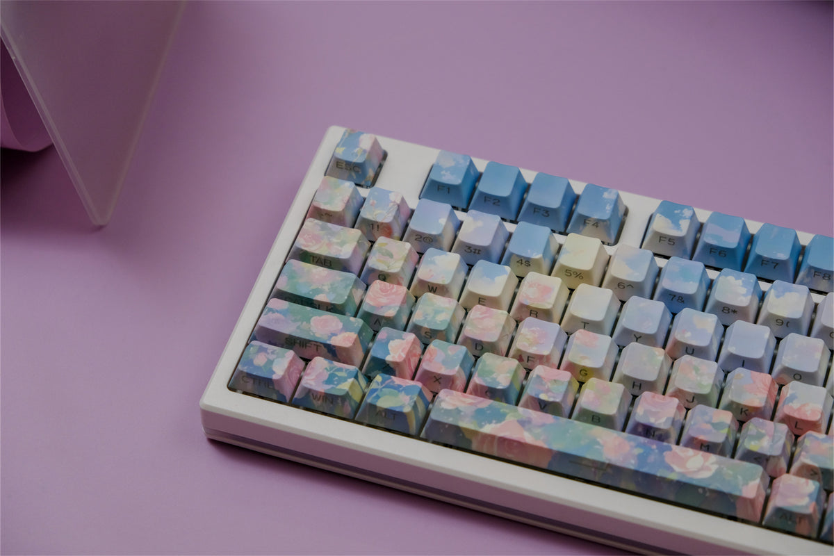 "Rose Garden" Touches de clavier peintes à l'huile - Diykeycap