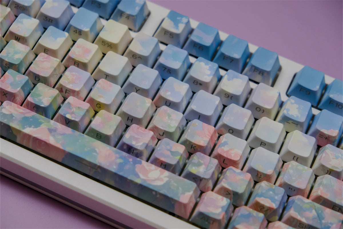 Touches de clavier peintes à l’huile « Rose Garden » - Diykeycap