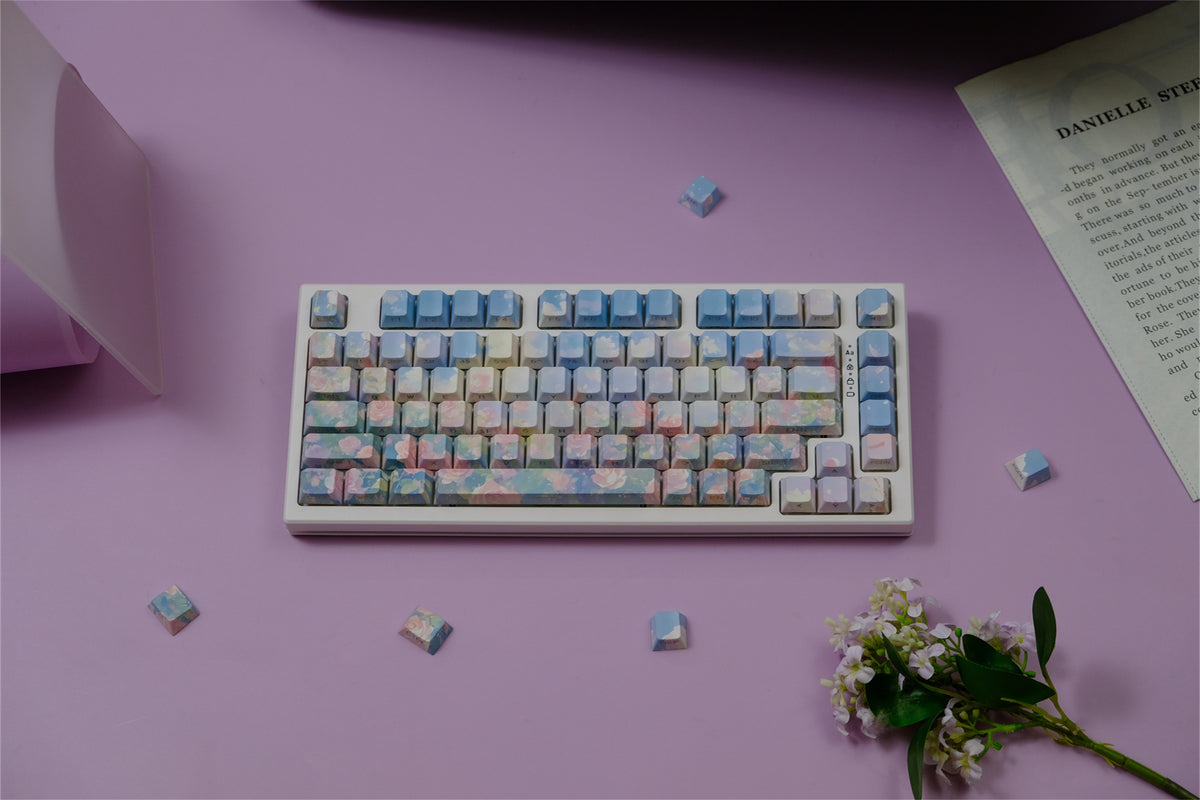 Touches de clavier en peinture à l’huile « Rose Garden » - Diykeycap