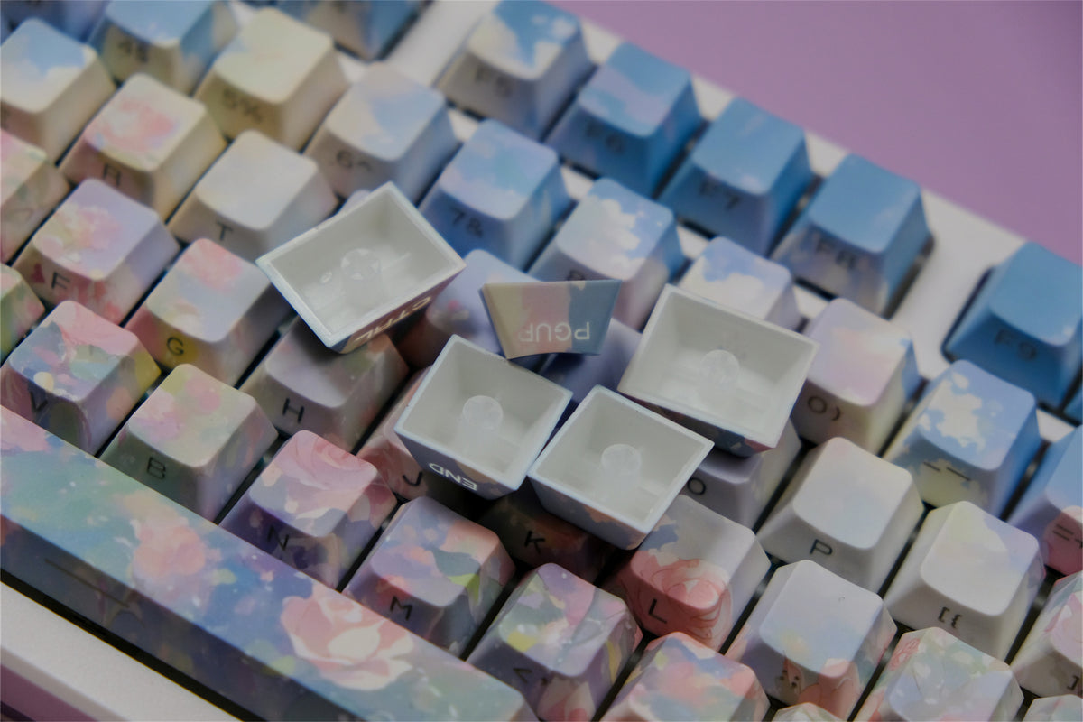 Touches de clavier peintes à l’huile « Rose Garden » - Diykeycap