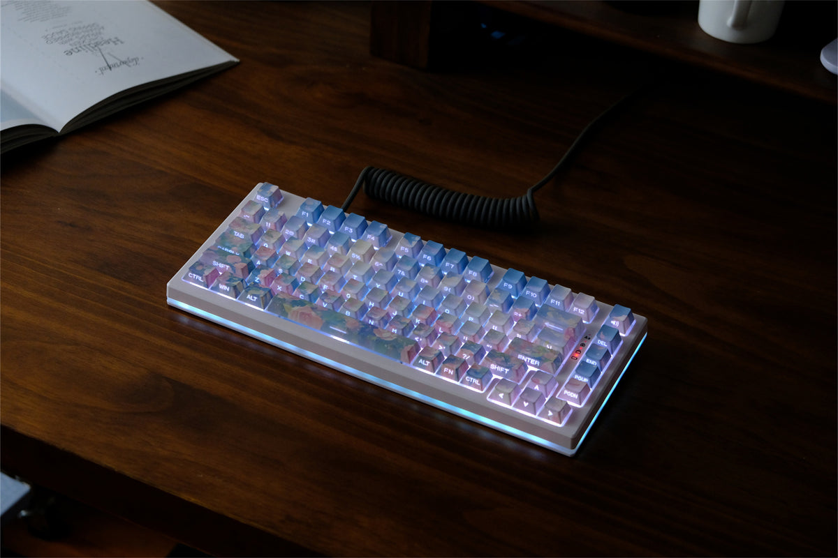 Touches de clavier « Rose Garden » représentant une peinture à l’huile - Diykeycap