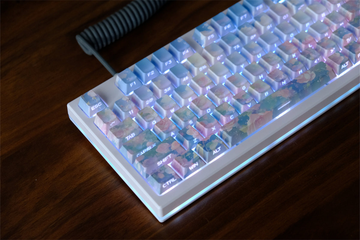 Touches de clavier peintes à l’huile « Rose Garden » - Diykeycap