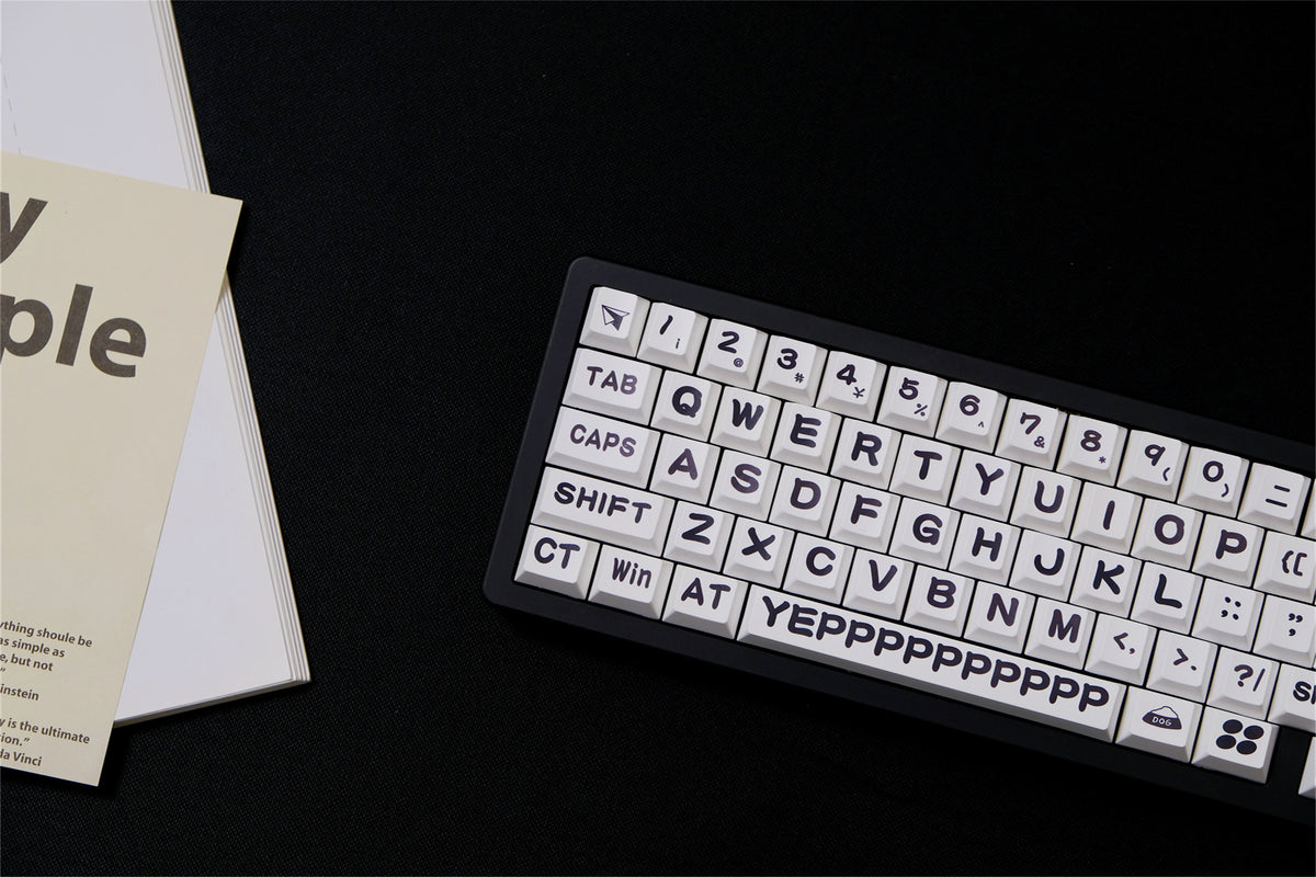 "Meow & Woof" Black & White Keycaps - Diykeycap