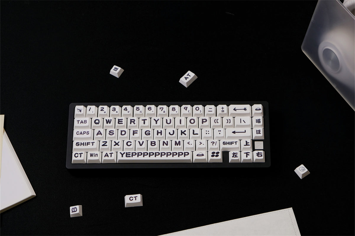 "Meow & Woof" Black & White Keycaps - Diykeycap
