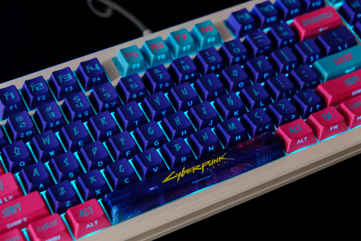 Cyber Neon PBT Keycaps - Diykeycap