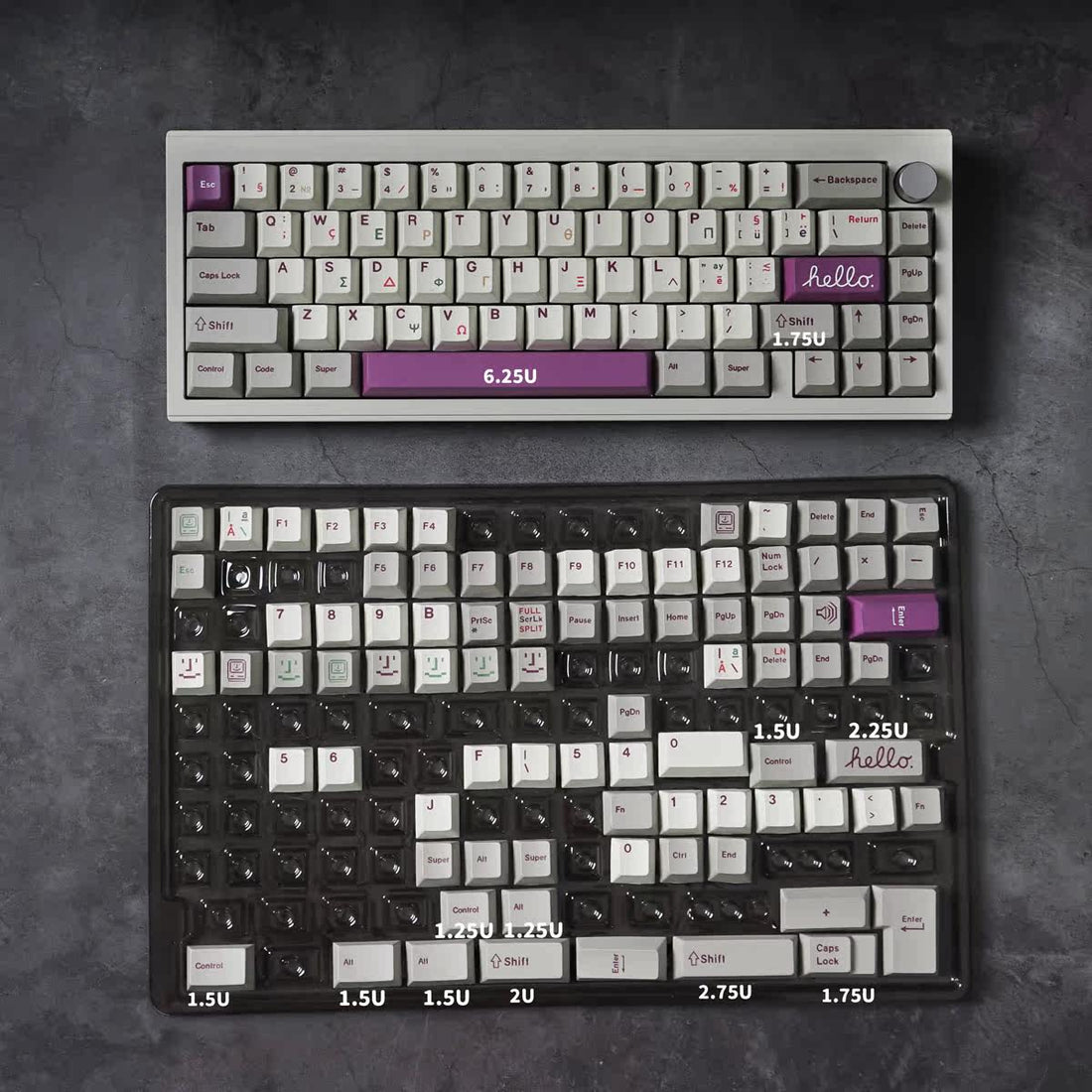 Retro Purple Greek Mechanical Keyboard Keycaps - Diykeycap