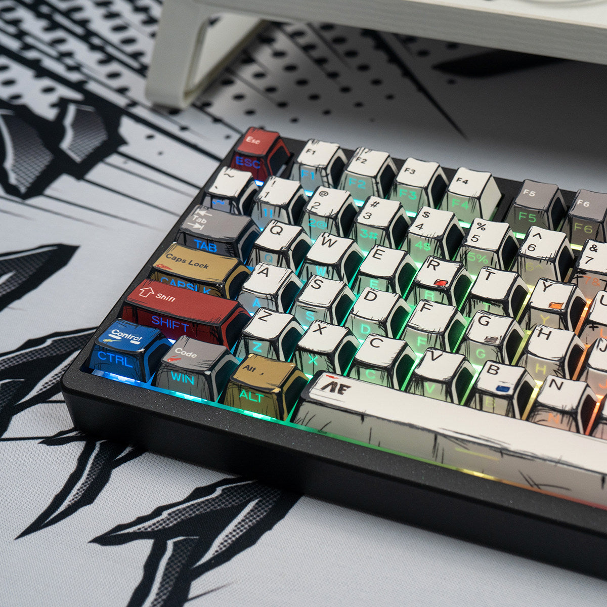 Mixed-Light Comic (Side-lit) keycaps - Diykeycap