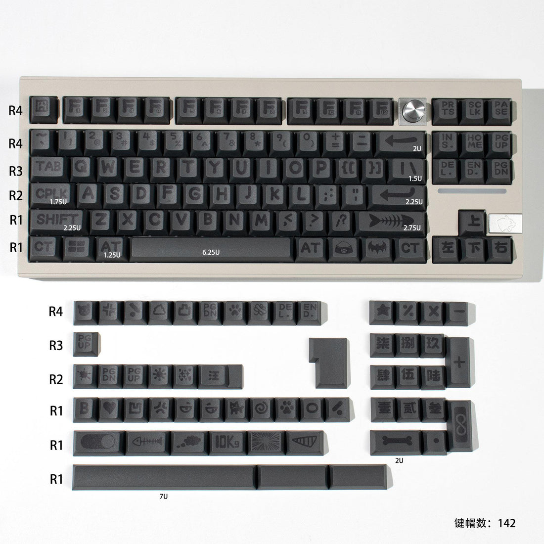 Party Animals Theme Large Font Keycaps - Diykeycap